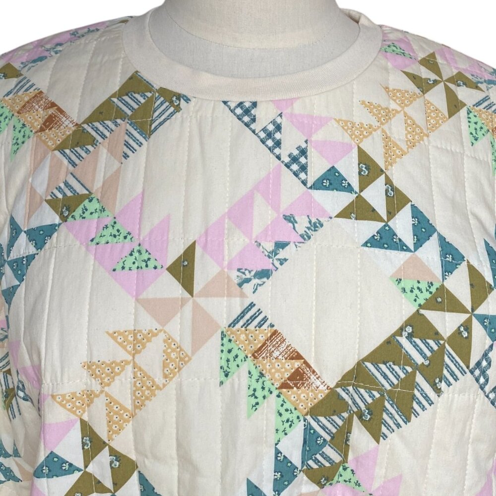 Universal Thread Patchwork Quilted Sweatshirt Gra… - image 2